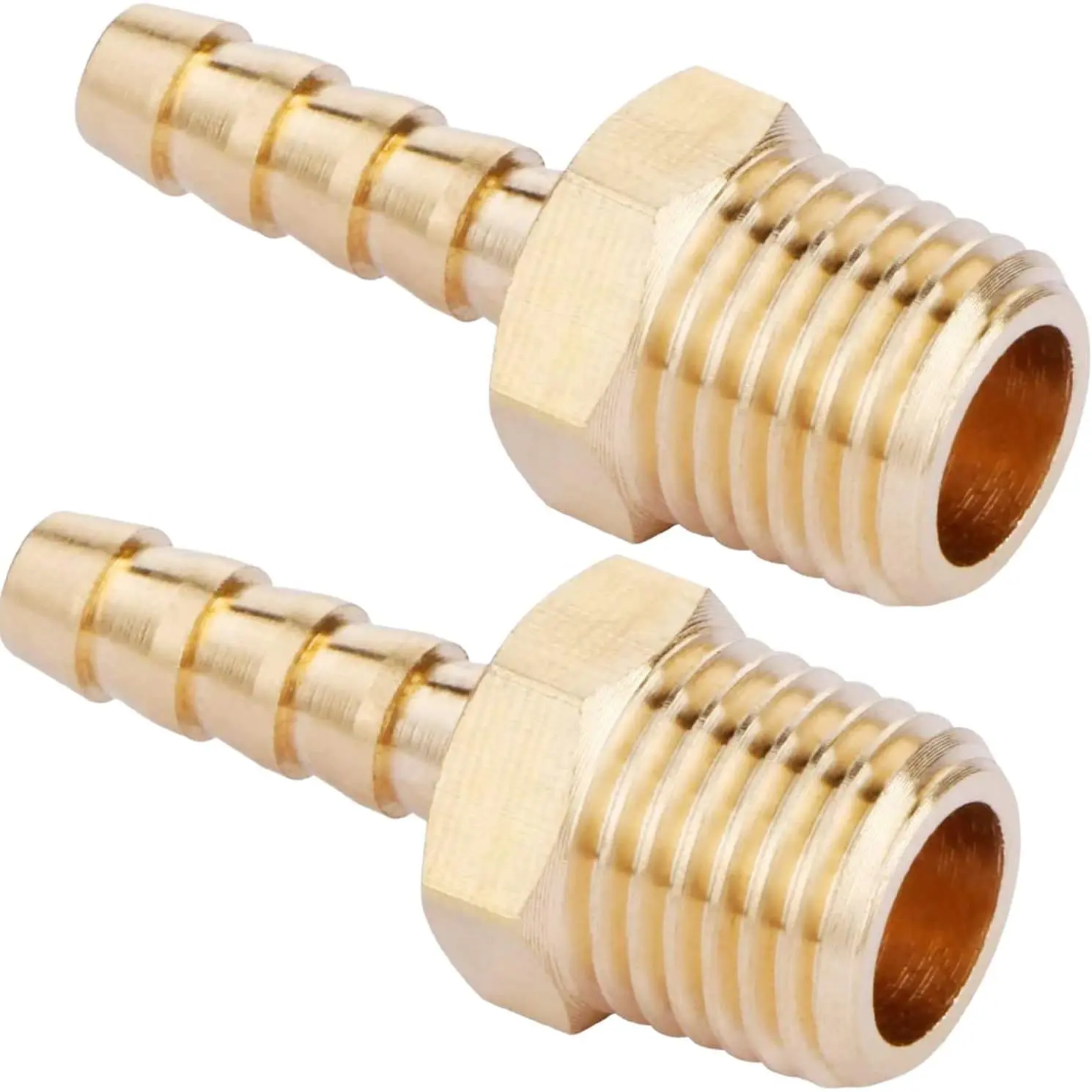 2 count Brass Hose Barb Fitting 1/4" Barb x 1/8" NPT Male Adapter Barbed by