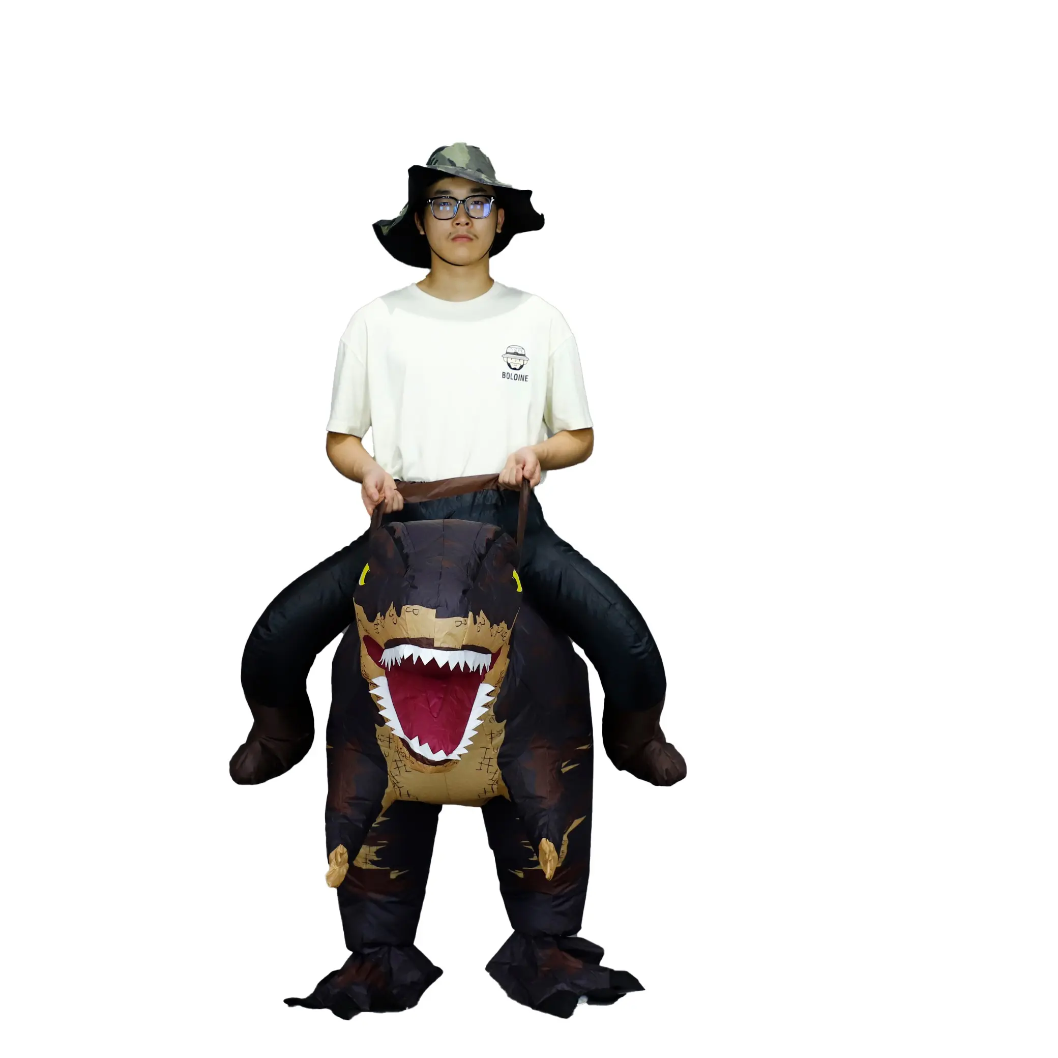 Adult Dinosaur Ride-On Inflatable Costume, Fun Inflatable Dinosaur for Halloween, Role Play, Theme Parties