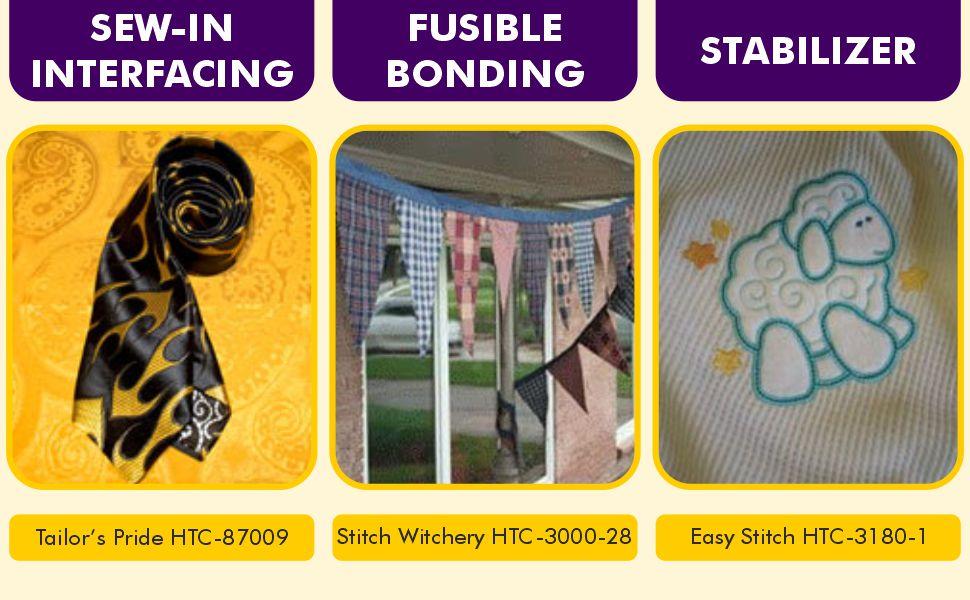 Armo Weft HTC88002 Interlining/Interfacing - 20 Inches Wide, Medium Weight Woven Iron On Fleece Fusible Interface for Sewing,, Rayon, Sold in 5 Yard Package, (White)