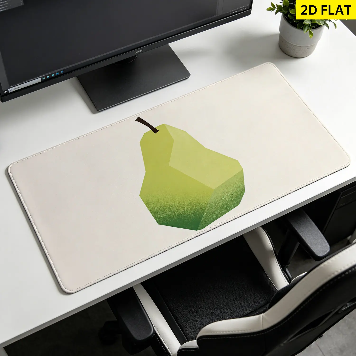 Extra Large geometric pear illustration Mouse Pad,Non Slip Rubber Pad,Desktop Decoration Drotection Pad,Washable,Lock Edge Multi Size,Premium Multipurpose Mousepad For Home,Office,Gift for Family and Friends