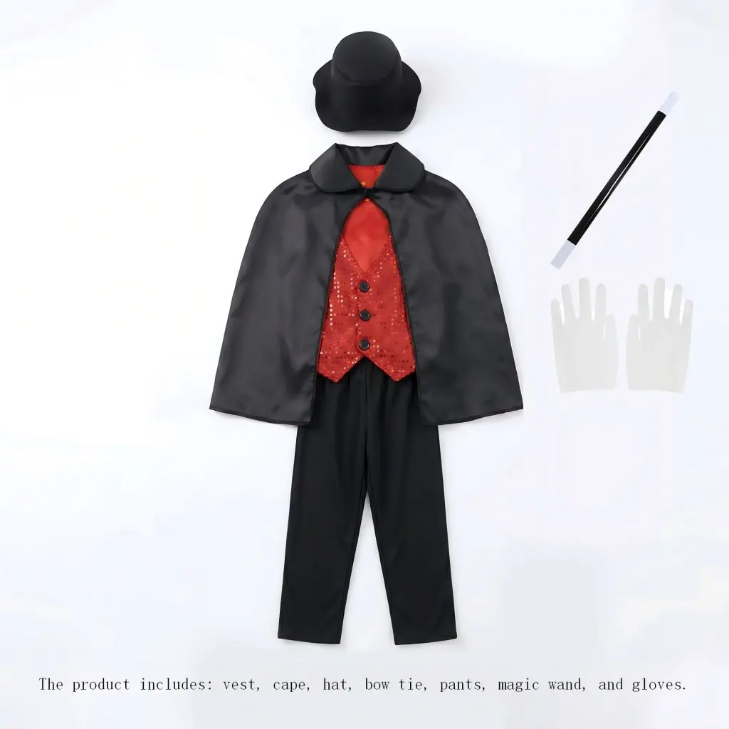 Kids' Magician Cosplay Costume Set - Stage Performance Outfit for Party & Dress-Up Activities