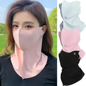 2-Pack Sun Protection Face Mask – Unisex Cooling Ice-Silk Mask for Cycling; UV-Resistant, Offering Face and Neck Protection; Suitable for Running, Cycling, and Various Outdoor Activities.