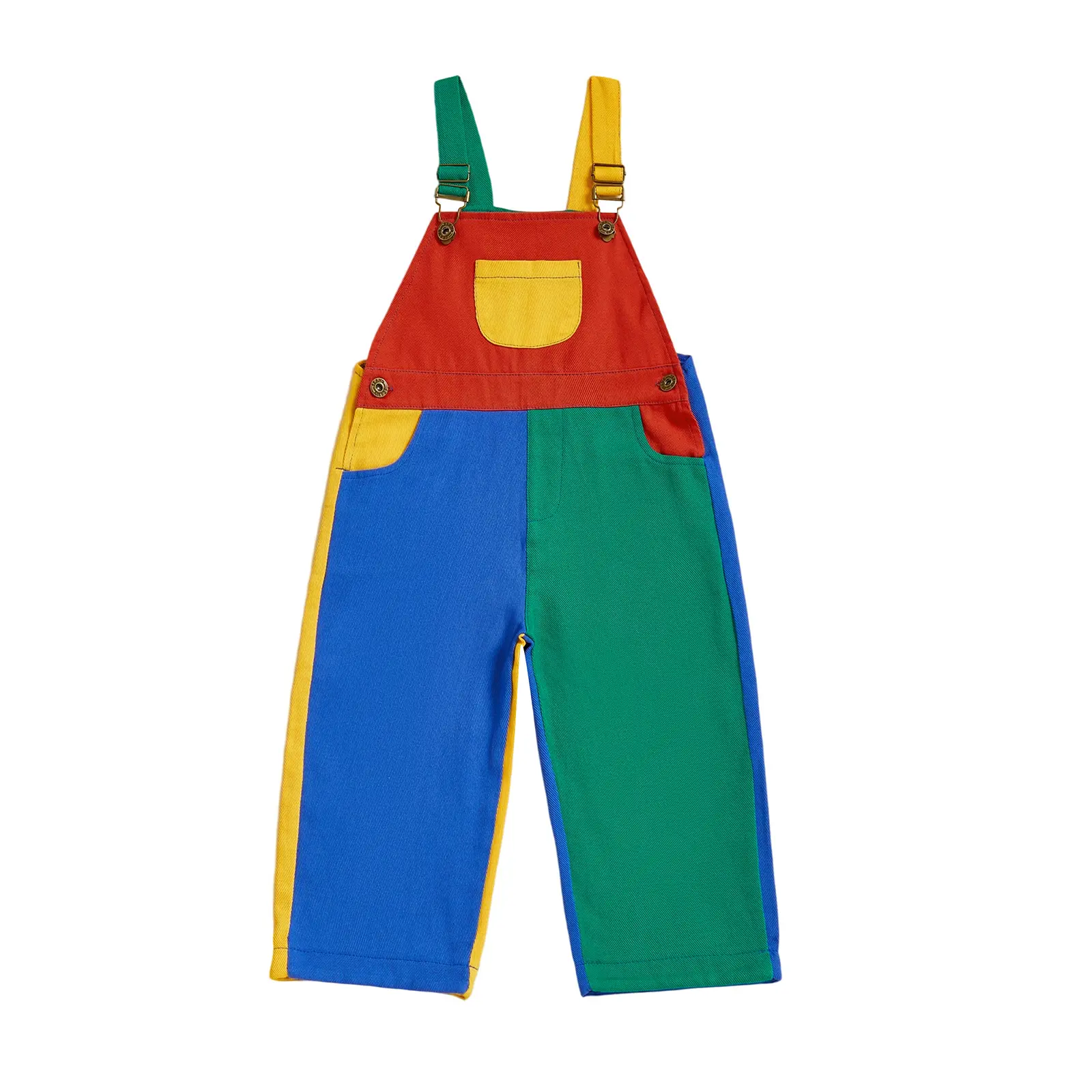 Canrulo 90s Style Toddler Boy Girl Bib Overalls Pants Baby Adjustable Straps Color Block Sleeveless Suspender Romper Jumpsuit Fall Outfit