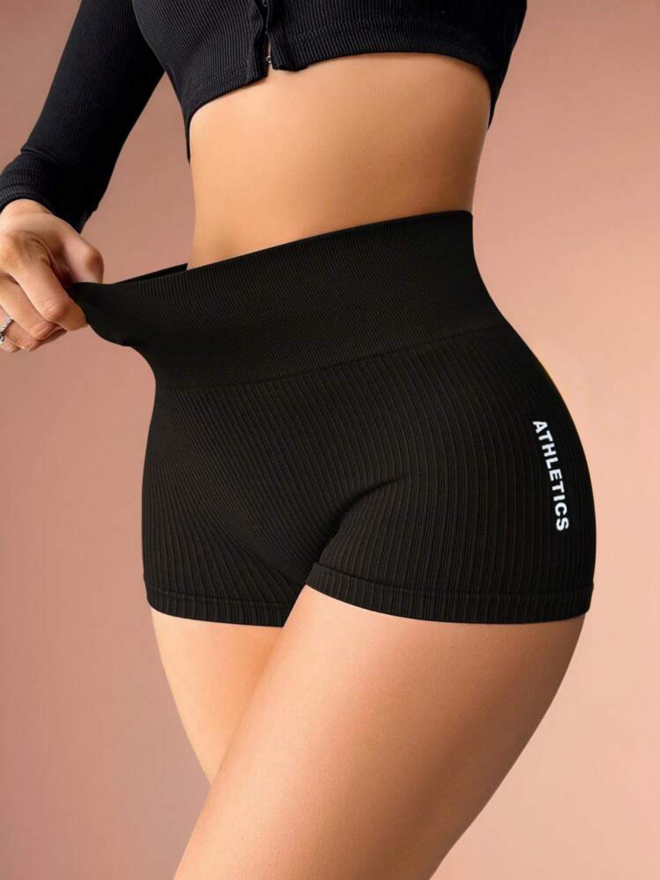 Women's Solid High Waist Gym Shorts, Breathable Comfortable High Stretch Yoga Shorts, Ladies Sportswear for Indoor Outdoor Wear Activewear