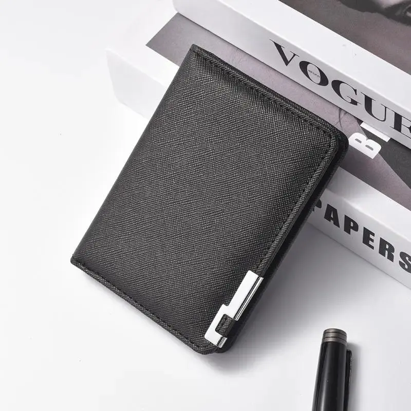 Men's Slim Wallet, Embossed Cross Pattern Minimalist Card Holder with Multiple Slots for Credit Cards and ID, Lightweight Compact Business Wallet for Daily Carry, Work, Travel and Gift Giving