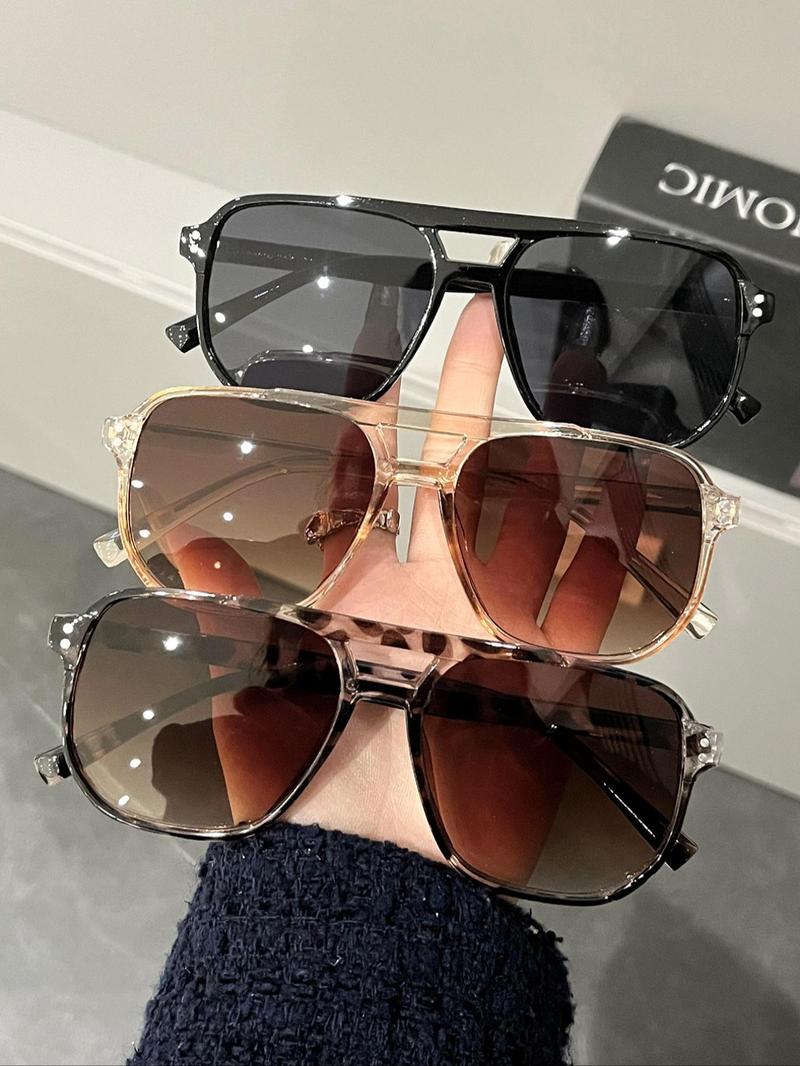 Unisex Vintage Trendy Aviator Sunglasses, Retro Outdoor Sports Frames Sunglasses, Fashionable Modern Accessories for Men & Women for Everyday Use, Trendy Beach Eyewear, Aviator Shades