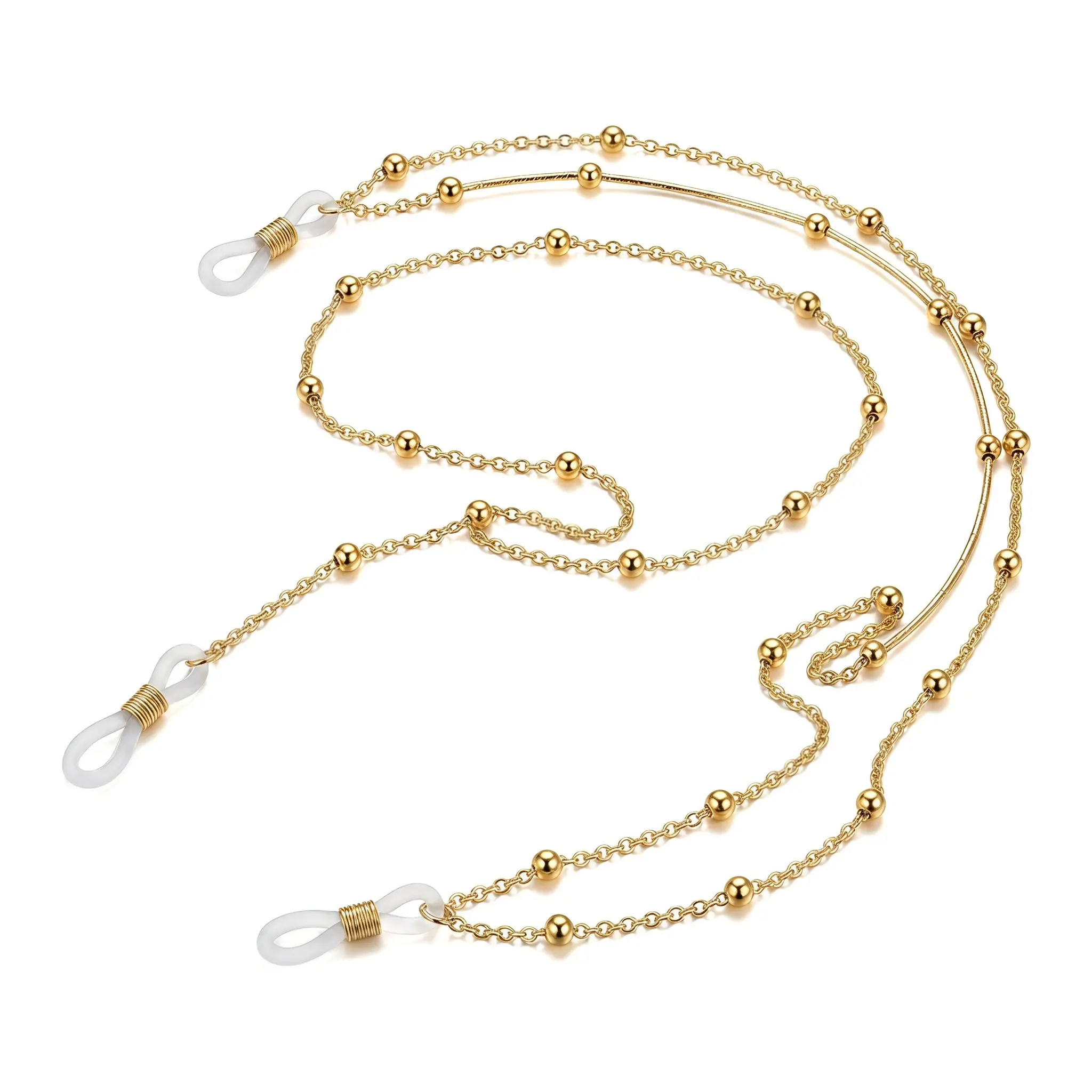 Cute Glasses Chain For Women Anti Slip Eyeglass Holder Beaded Metal Lanyard Fashion Eyewear Accessories Around Neck Everyday Essential For Girls