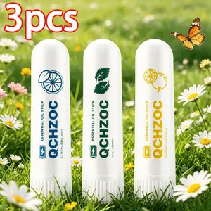 3-Pack Portable Nasal Sticks, Three Different Scents for Daily Alertness, Energy Boosting Nasal Inhaler Set, Natural Cooling Effect