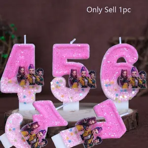 Cartoon Girls Birthday Party Cake Digital Carving Candles,3/4/5/6/7 Years Old Birthday Festive Celebrations Supplies,Cake Decorating Supplies,Cartoon Character Design Birthday Cake Candles,Creative Birthday Cake Decorations