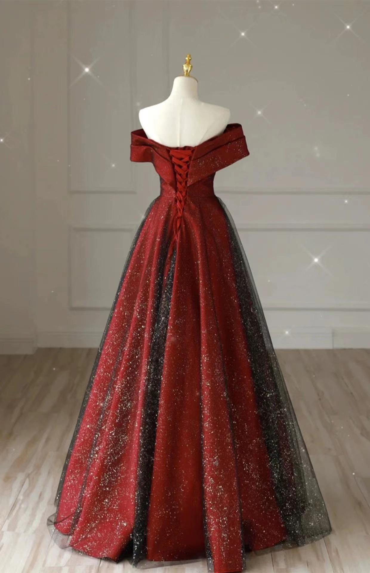 2026 New Autumn Red Toast Dress for Bride, One-Shoulder, Noble, Simple, Elegant, Slim-Fit and Skin-Brightening