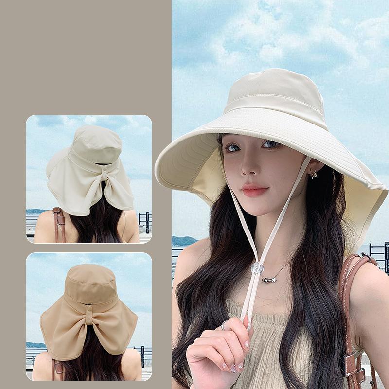 Women's Wide Brim Sun Hat with Neck Flap - UPF 50+ UV Protection Visor for Hiking, Cycling & Fishing - Breathable Summer Outdoor Hat with Adjustable Chin Strap