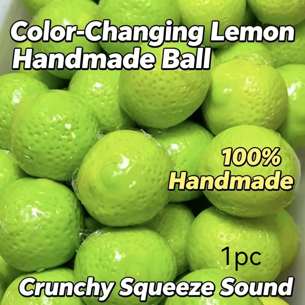 Temperature Change Lemon Handmade Ball, Stress Relief Toy for Students, Crispy Sound Squeezing Fun, Perfect for Anger Release