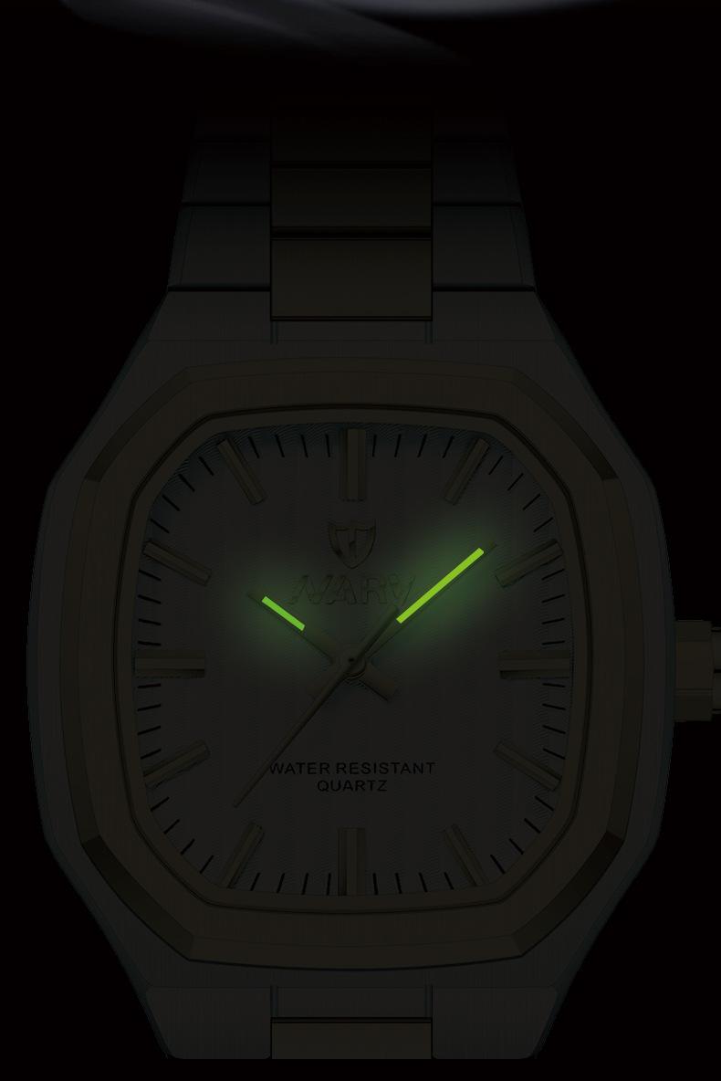 Men's Luxury Gold Square Quartz Watch - Stainless Steel Band, Water Resistant, Gold Textured Dial, Luminous Hands, Business Casual Dress Wristwatch, Perfect Gift for Him