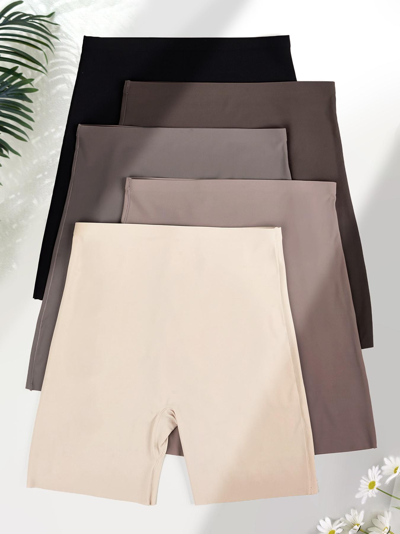 Women's Solid High Waisted Shapewear Shorts, Basic Minimalist Tummy Control Butt Lift Seamless Shaper, Comfy Breathable Shapewear Bottoms for Women, Clothing