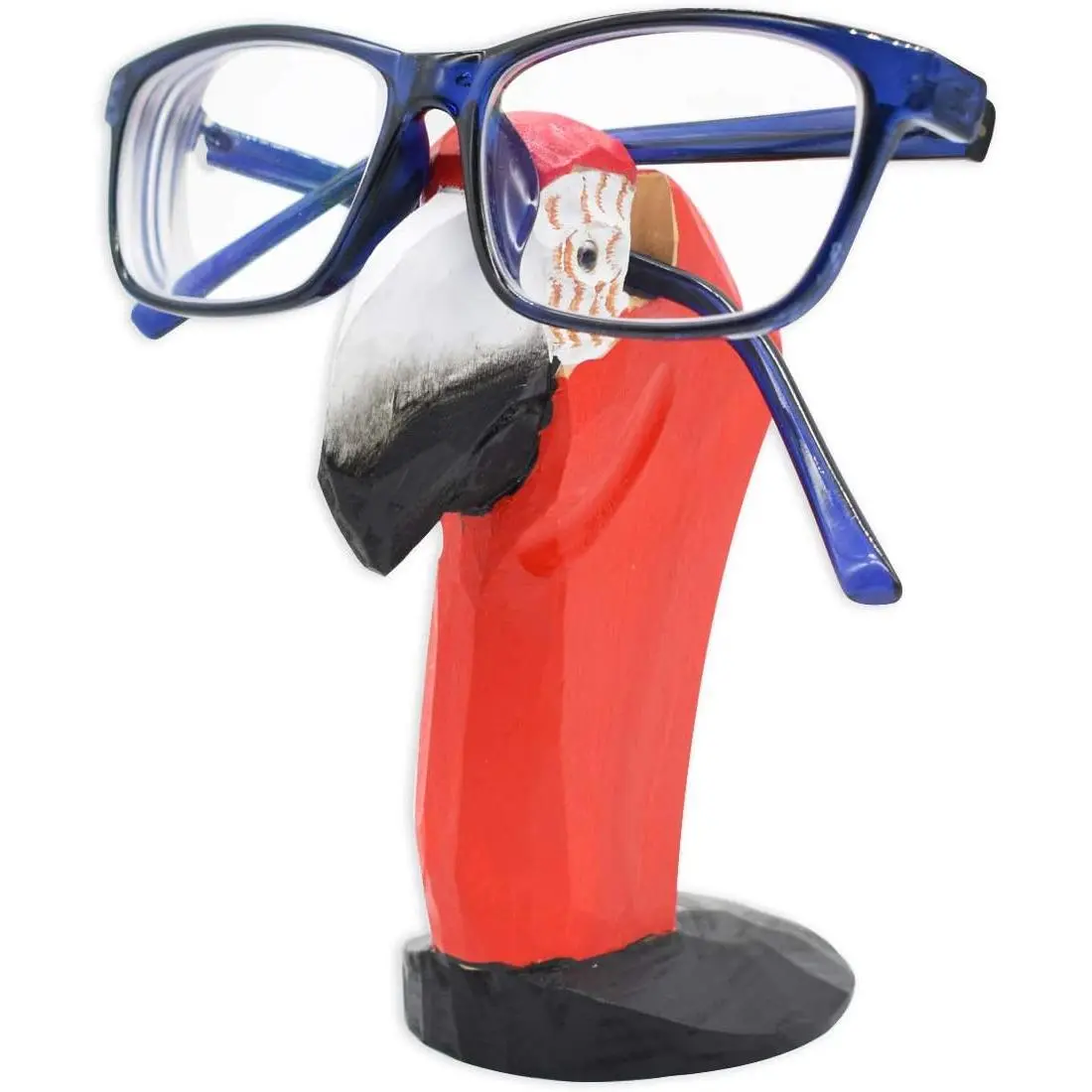 Carving Eyeglasses Spectacle Holder Stand Sunglasses Display Rack  Office Desk Décor  (Parrot)