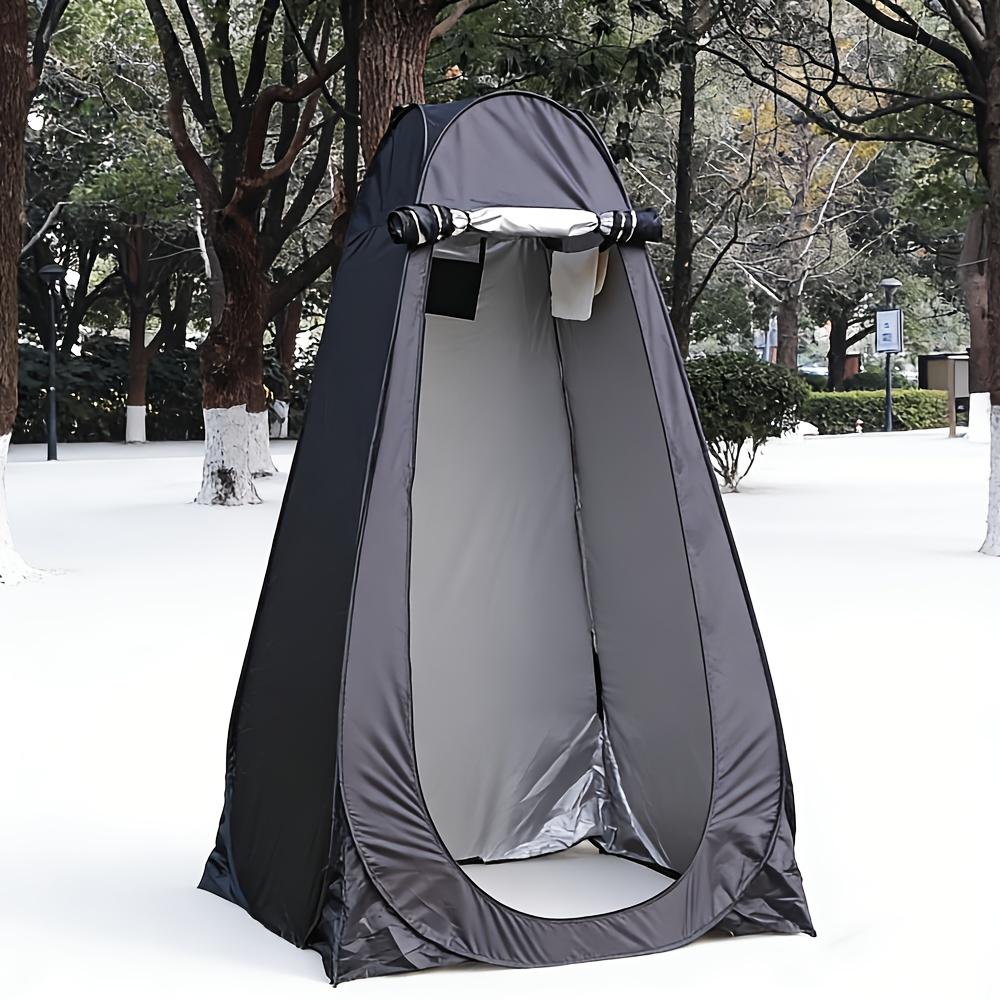 Dark gray portable changing and shower tent, heightened and thickened, easy to fold, suitable for multiple scenarios, quick-open outdoor camping movable toilet private tent