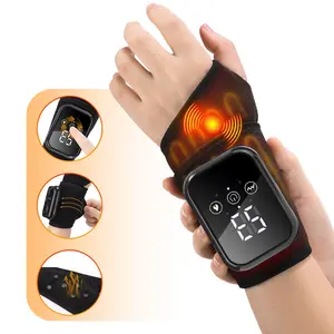 Electric Wrist Massager, Heat + Vibration, Smart Touch Screen Adjustable Compression Pain Relief Therapy, Wireless Charging, Ideal for Office & Gaming