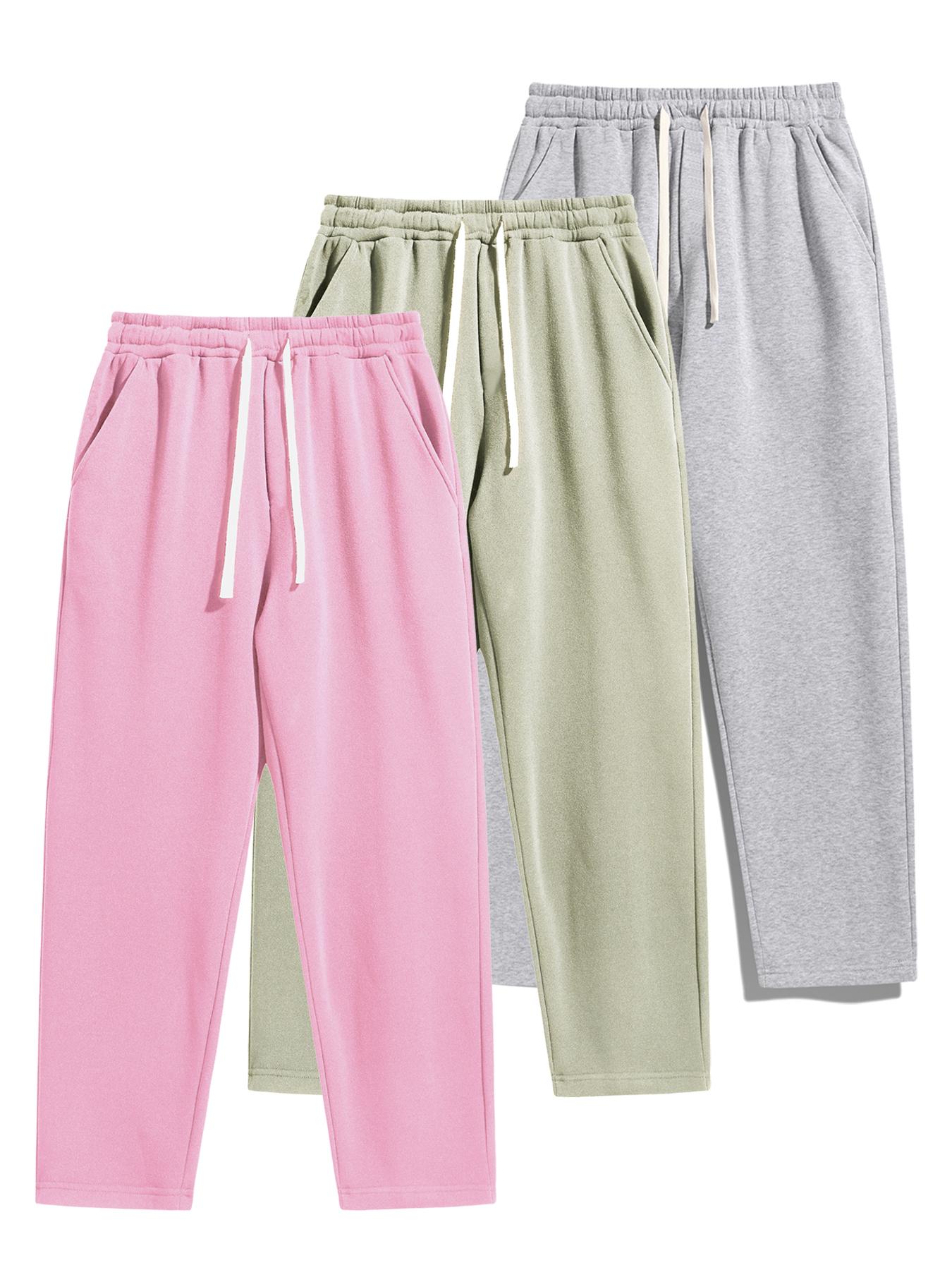 Men's Thermal Lined Pants with Drawstring Waist, Relaxed Fit Loose Sweatpants for Fall & Winter, Men's Bottoms