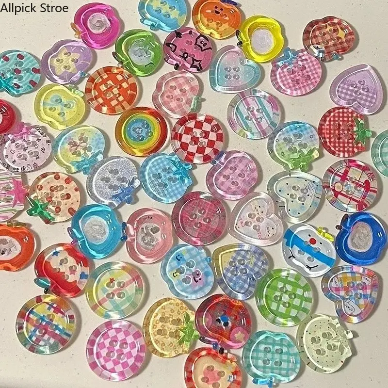 50/100PCS Colorful Transparent Craft Buttons, Mixed Resin Sewing Buttons for Scrapbooking, DIY Crafts, Jewelry Making, Baby Clothing, Card Making, Button Embellishments & Creative Art Projects