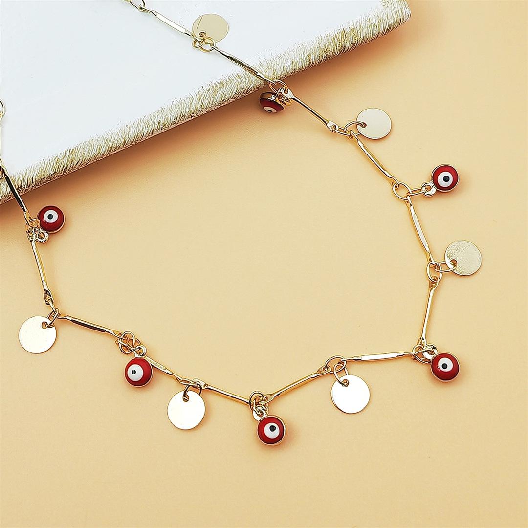 Colorful Evil Eye Bracelet for Women Crystal Paved Hollow Circle Moon Star Charm Bracelet Boho Trendy Stackable Jewelry Dainty Aesthetic Accessory for Daily Beach Party Vacation & Gifts