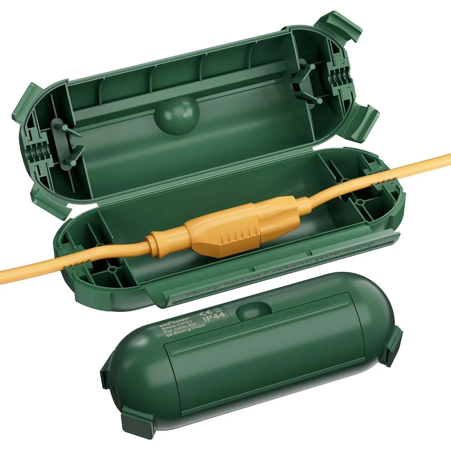 [2 Pack] Outdoor Extension Cord Safety Cover,  Outdoor Plug Protector , Electrical Connection Box for Holiday String Lights & Tools, Green