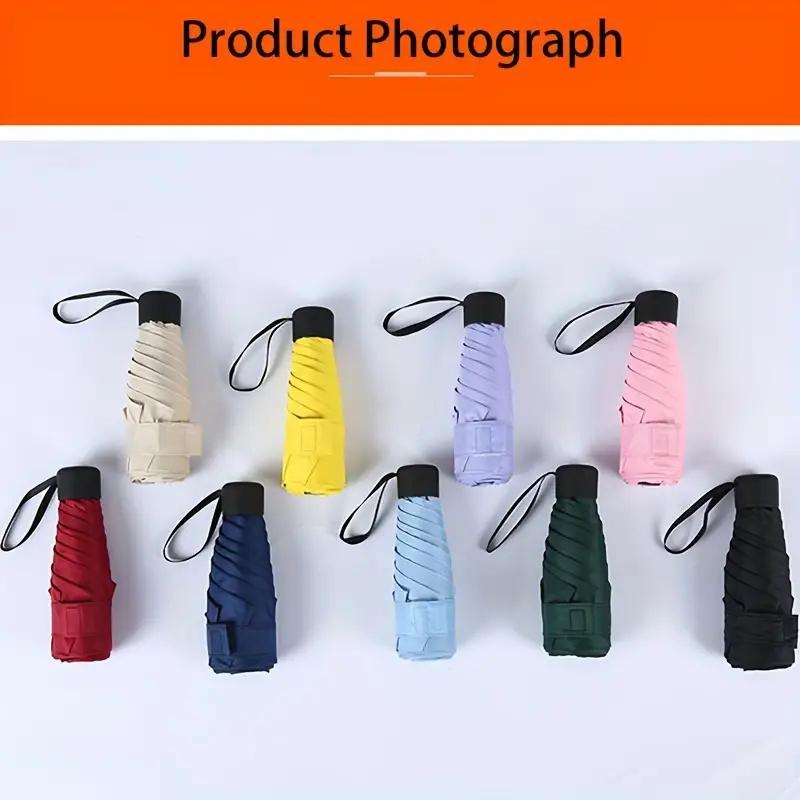 Ultra Lightweight Five-Fold Umbrella With Six-Rib Design, Compact And Portable, Sun Protection And Rain Shield, Ideal Shade Tool For Golf, Travel And Daily Outdoor Activities