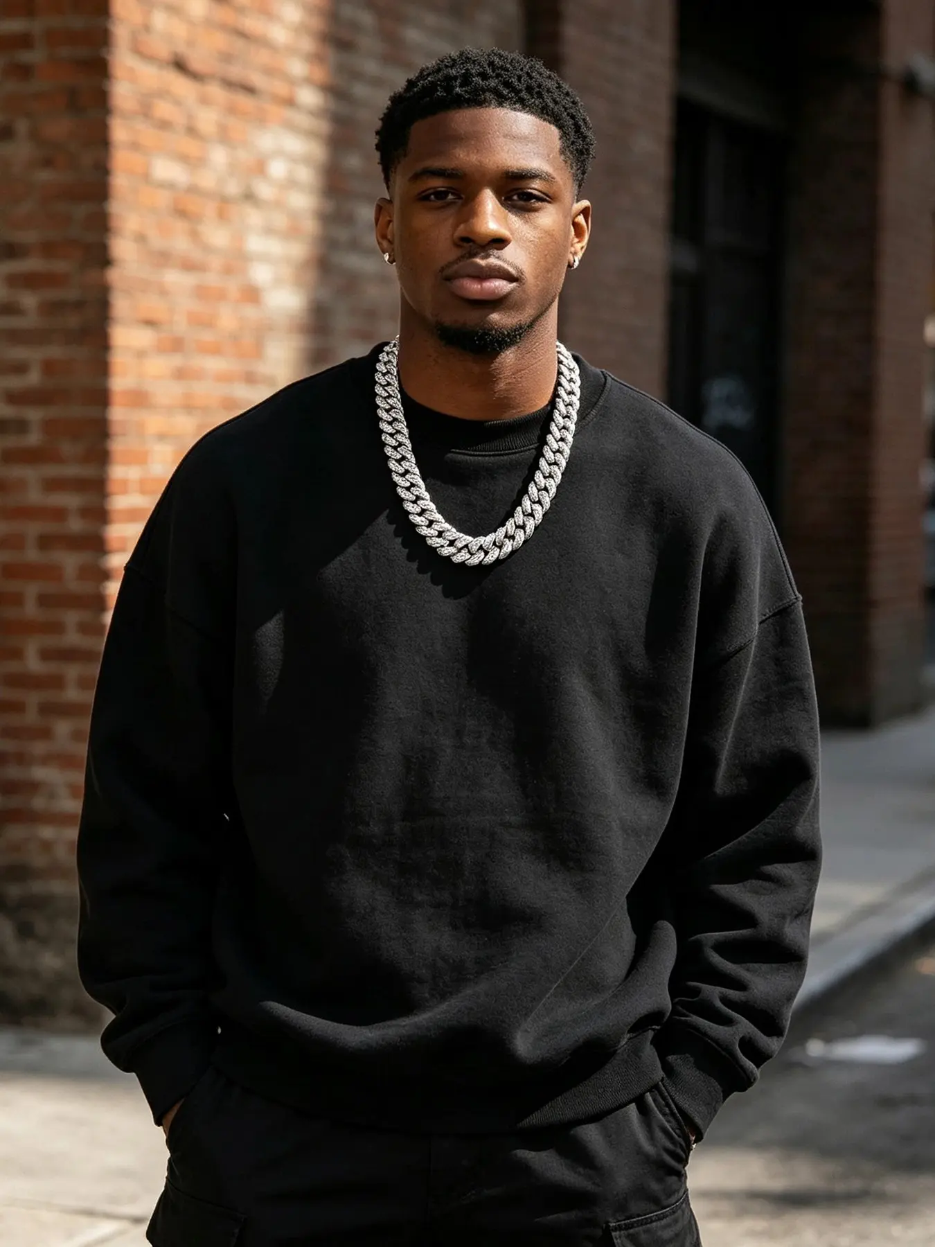 1pc Hip-Hop Style Necklace with Rhinestones,Cuban Link Chain for Women Miami Cuban Necklace Mens Iced Out Chain Hip Hop Rapper Jewelry Gift for Men Women, 60cm/23.62inch, Unisex, Gift Box, Casual Wear, Street Fashion Jewelry