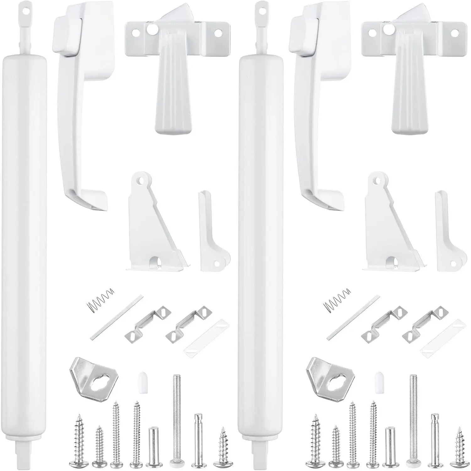 2 Sets Storm Door Closer Door Closure Heavy Duty Screen Doors Closer Pneumatic Screen Doors   with Handles, Hold and Close Smooth (White)
