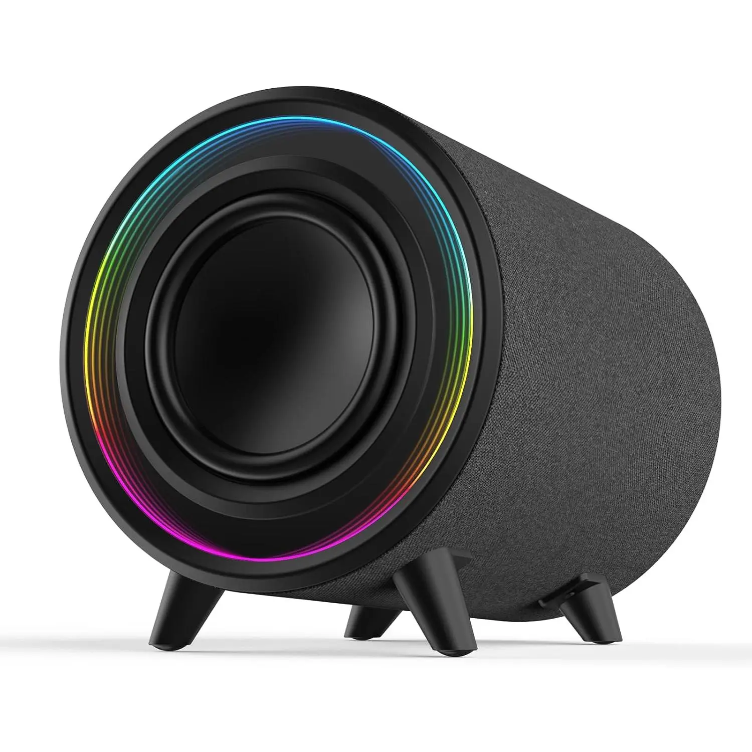 Subwoofer, 100W  Sub with DSP, 6.5’’ Subs with Infinity Mirror -  Tunnel Light, 6 LED  Theater Subwoofers, 40Hz-250Hz, Class-D Amp, Low Pass dial, Phase