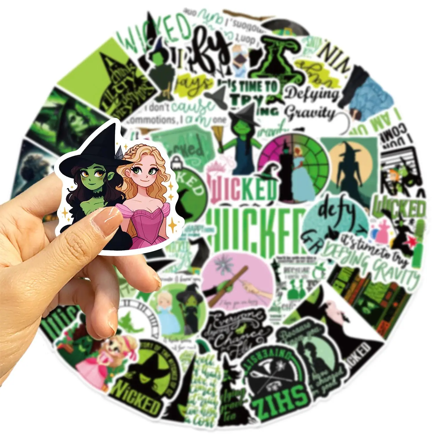 50PCS Magic Wicked Witch Series Stickers Suitcase Phone Case Water Bottle Waterproof Decoration Diy Sticker Packs