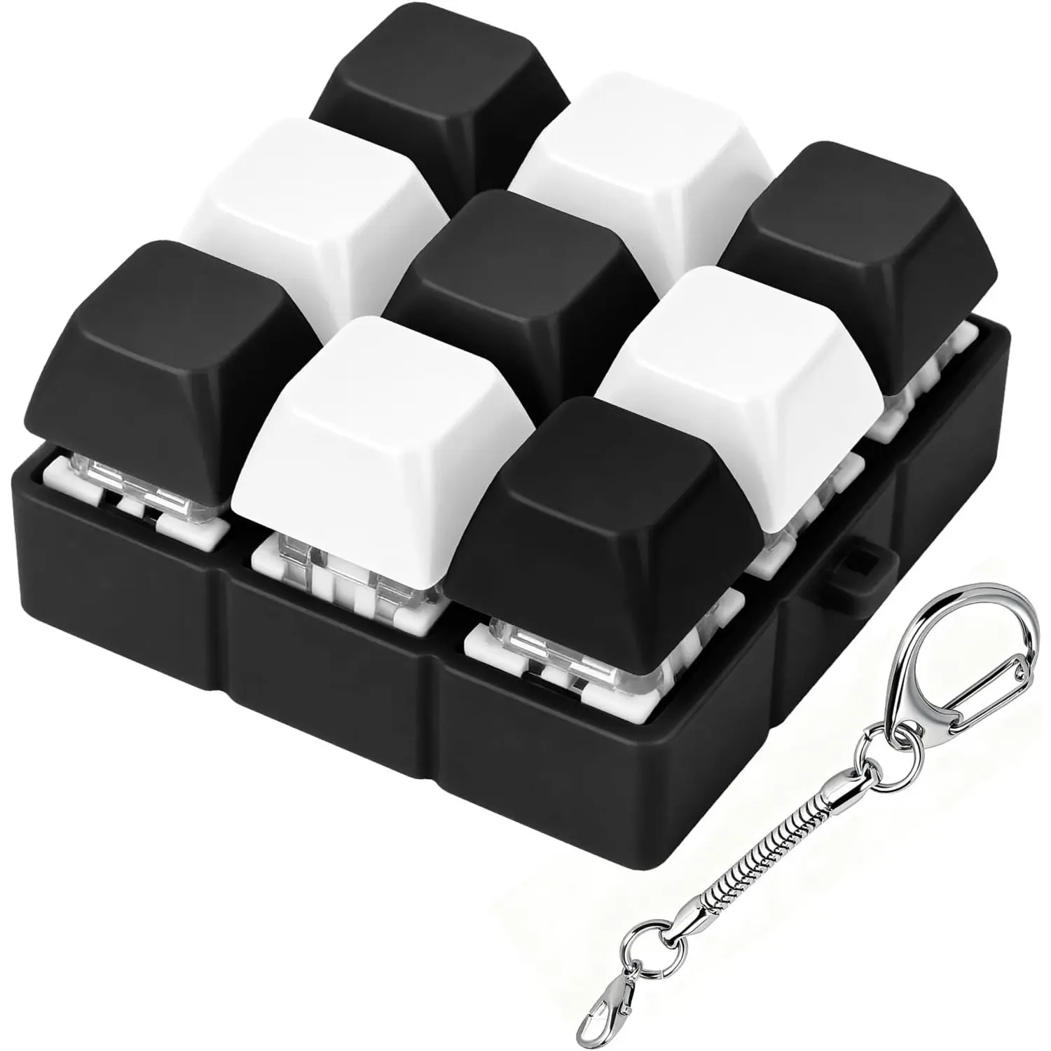 and Keyboard Fidget Toy, Fidget Clicker Keychain, Stress Relief Gift for Adults, 9-In-1 Design, Perfect for Passing Time