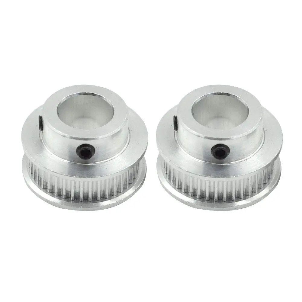 2Pcs GT2 12mm Bore 40 Teeth Timing Belt Pulley 6mm Band Width Aluminum Alloy Synchronous Wheel for 3D Printer CNC Milling Machine Rubber Belt