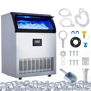 GARVEEIce Maker Machine, 200lbs/24hr Stainless Steel Under Counter Ice Machine, 50lbs Storage, Freestanding Ice Maker for Bar, Restaurant, Home, Office