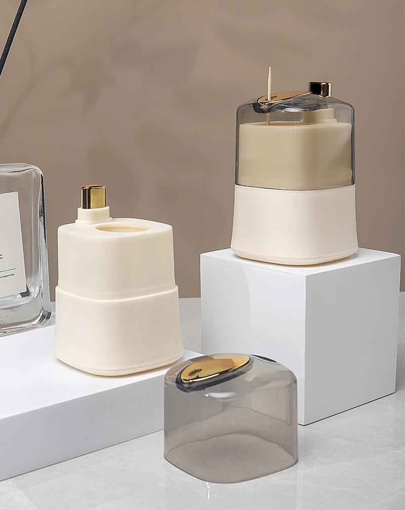 2PCS New type of push-button automatic toothpick holder, high-value cartoon toothpick bottle for home use, living room toothpick container