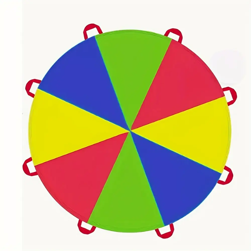 Rainbow Parachute, 2m/3m/3.6m/4m 6.56ft/9.84ft/11.81ft/13.12ft Long Random Color, Outdoor Party Activities, Suitable for Teamwork Games, Family Building Toys
