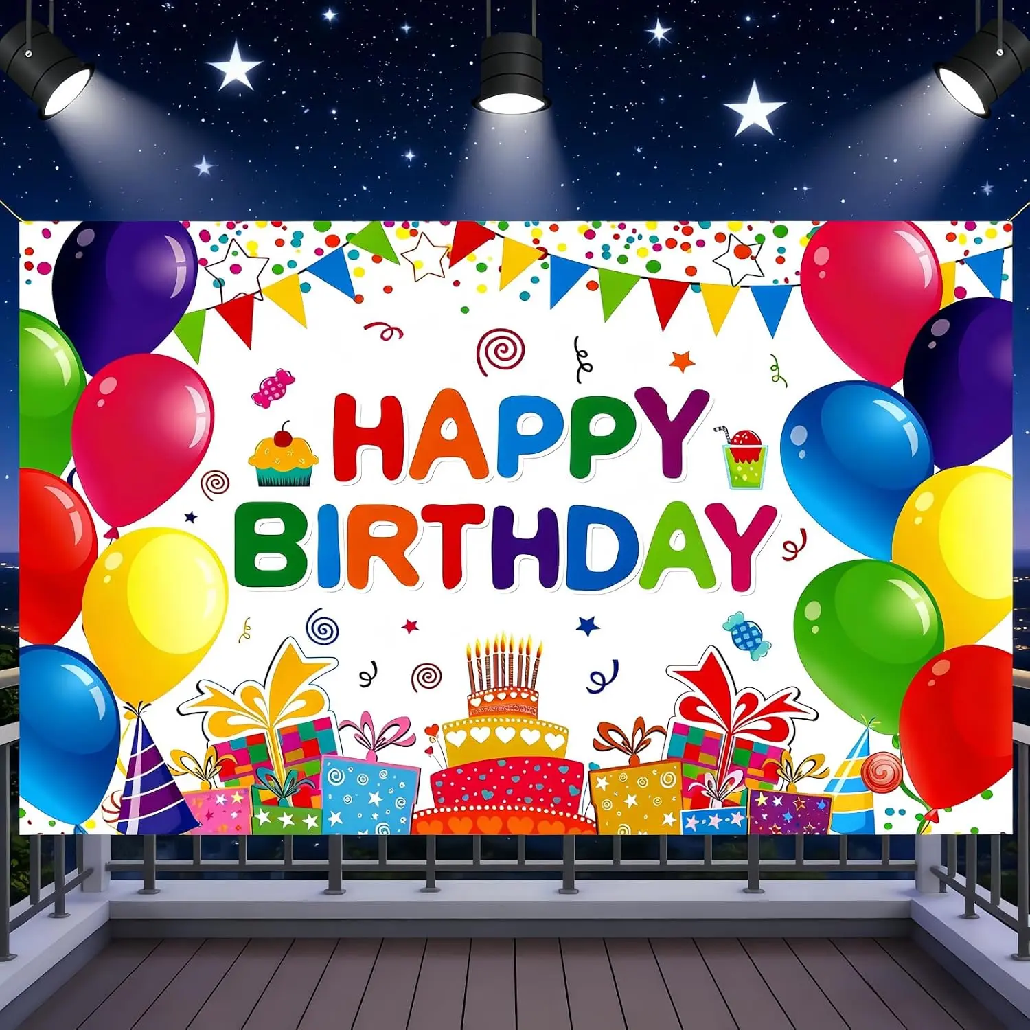Happy Birthday Banner Background for Men, Women - Colorful Birthday Party Decoration Sign Poster for Adults, , Indoor & Outdoor Photography Theme Party Decoration Background (7x5ft)