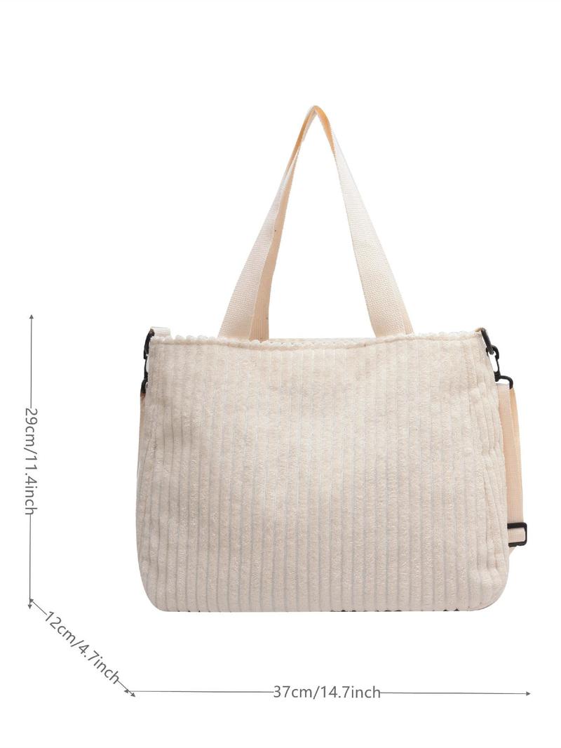 Summer 2025 New Arrival Women's Preppy Minimalist Tote Bag As Gift, Trendy Large Capacity Shoulder Bag, All-match Shoulder Bag for Daily & School Use, Clean Girl Commuter Bag for Teen Student, Valentine's Day, Gift