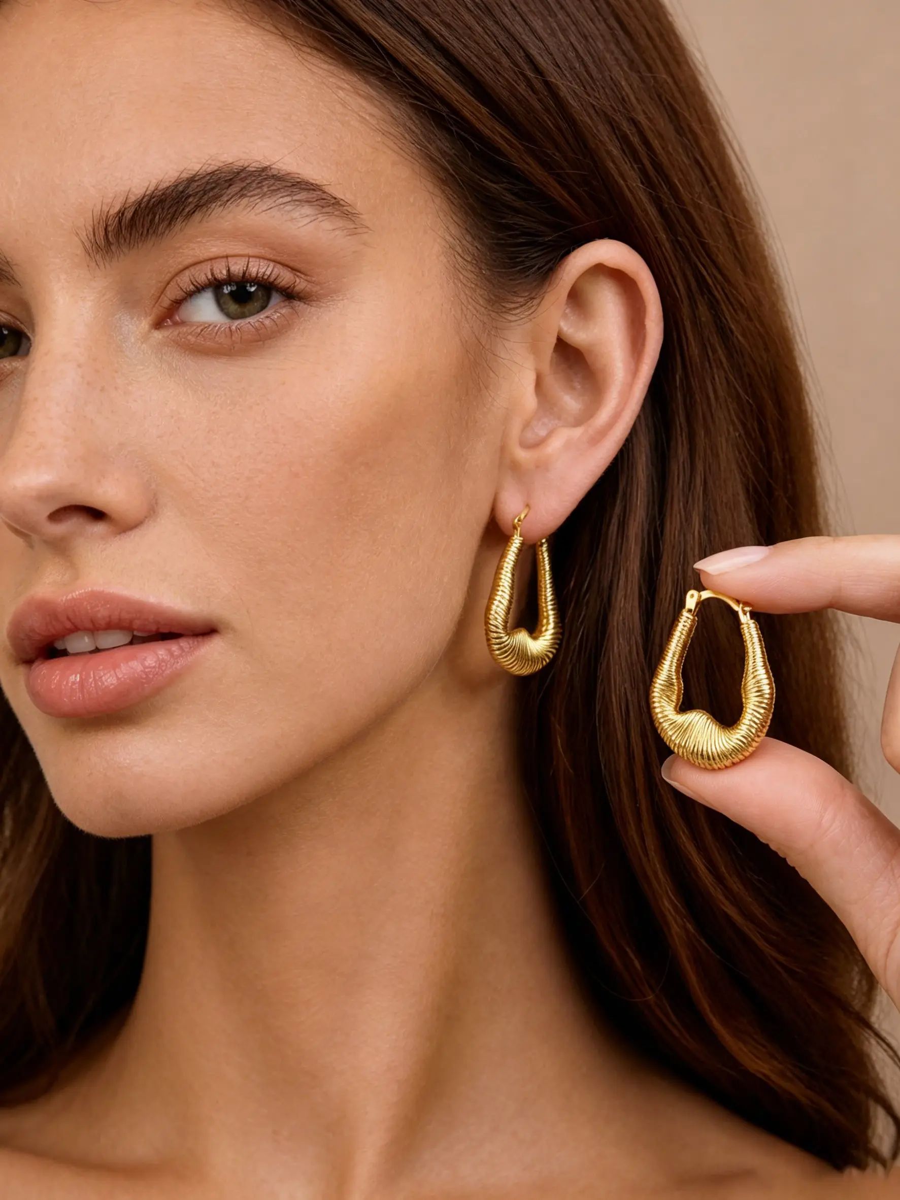 Unique Metal Style Irregular Braided Spring Earrings, Trendy Boutique Design High-End Jewelry, European and American Fashion Ear Accessories, Statement Earring