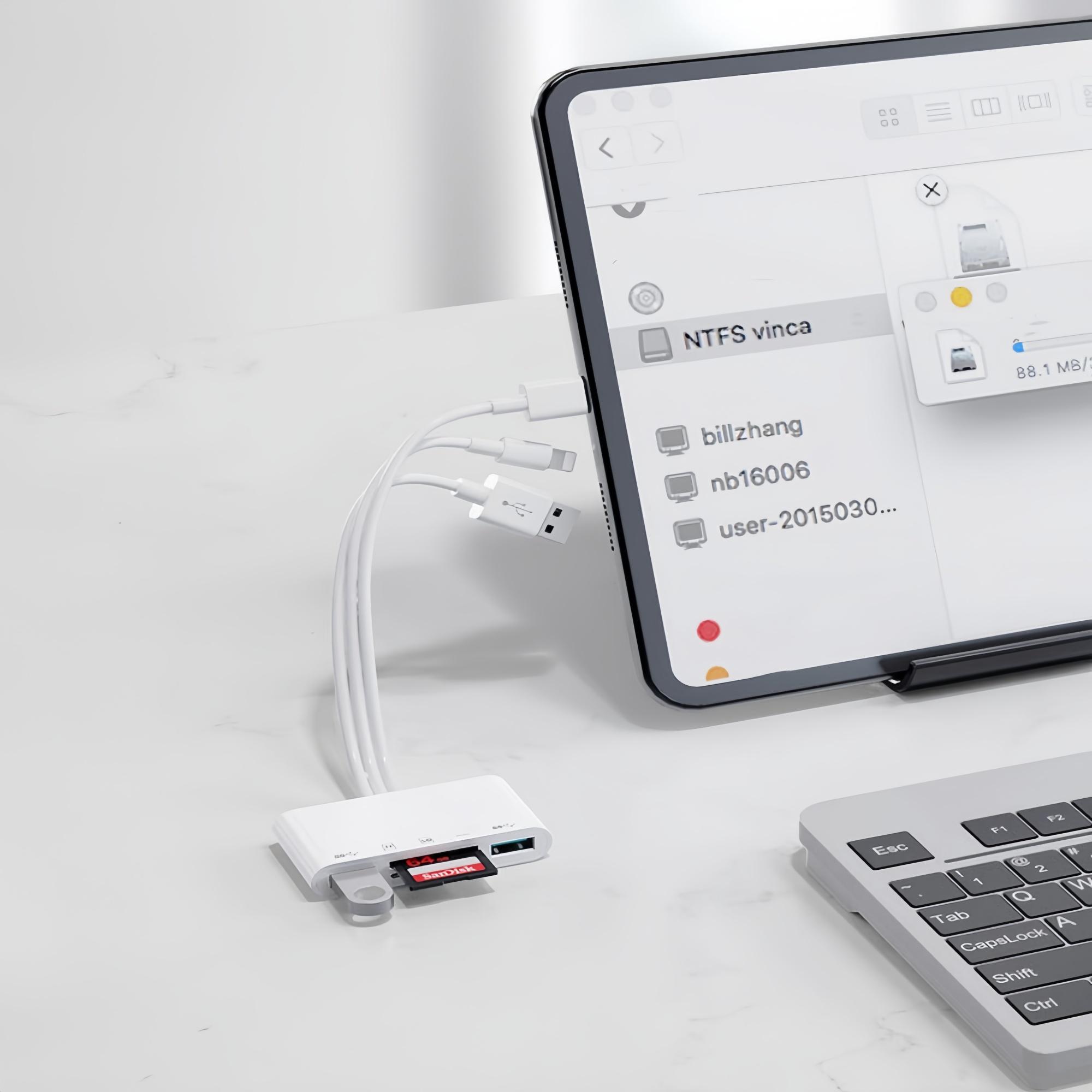 USB 3.0 Type-C Card Reader, Multi-functional Card Reader, Plug and Play Card Reader Compatible with iPhone & Android Type-C, Phone Accessories, USB C Interface