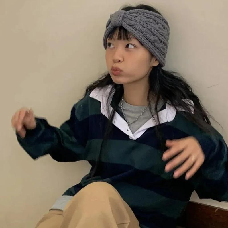 1pc Winter Warm Headbands,Women Ear Warmers Knitted Headbands,Thermal Twist Bow Headband Cable Knit Headbands for Sports Skiing