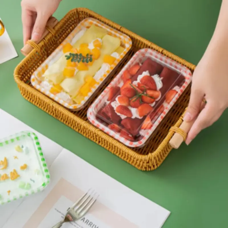 20-piece set Rectangular Food-Grade Sealed Container Set - Reusable, Stackable, Perfect for Cheesecake, Tiramisu, Mousse, Pastries, and Party Snacks - Ideal for Restaurants, Bakeries, and Banquets.