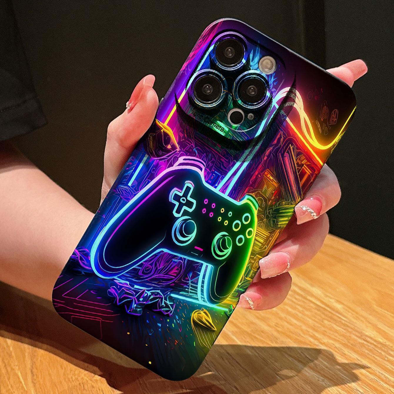 Game Console Pattern Phone Case, Shockproof Phone Protective Cover, Phone Accessory Compatible with iPhone 11 12 13 14 15 Pro Max, Casing, Protector