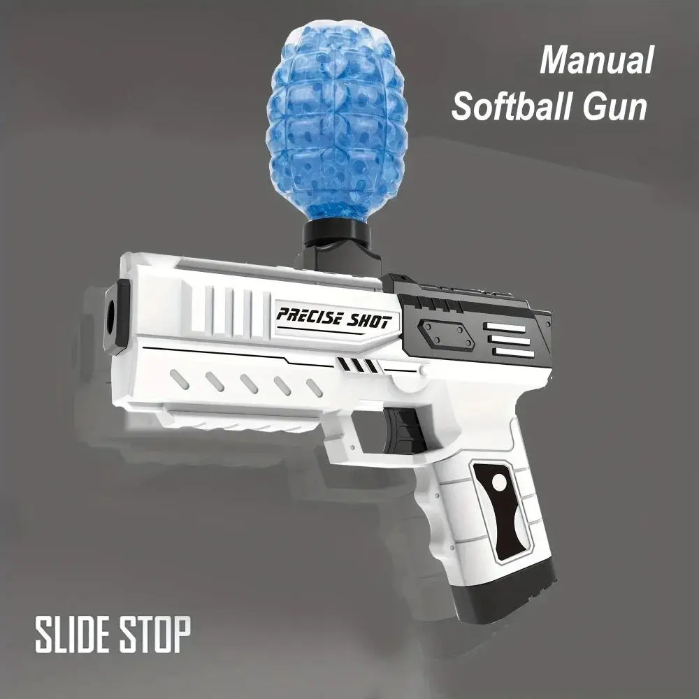 Manual Ball Blaster, Soft Bullet Foam Blasters Toy Gun,  Cool Gift(Black And White)