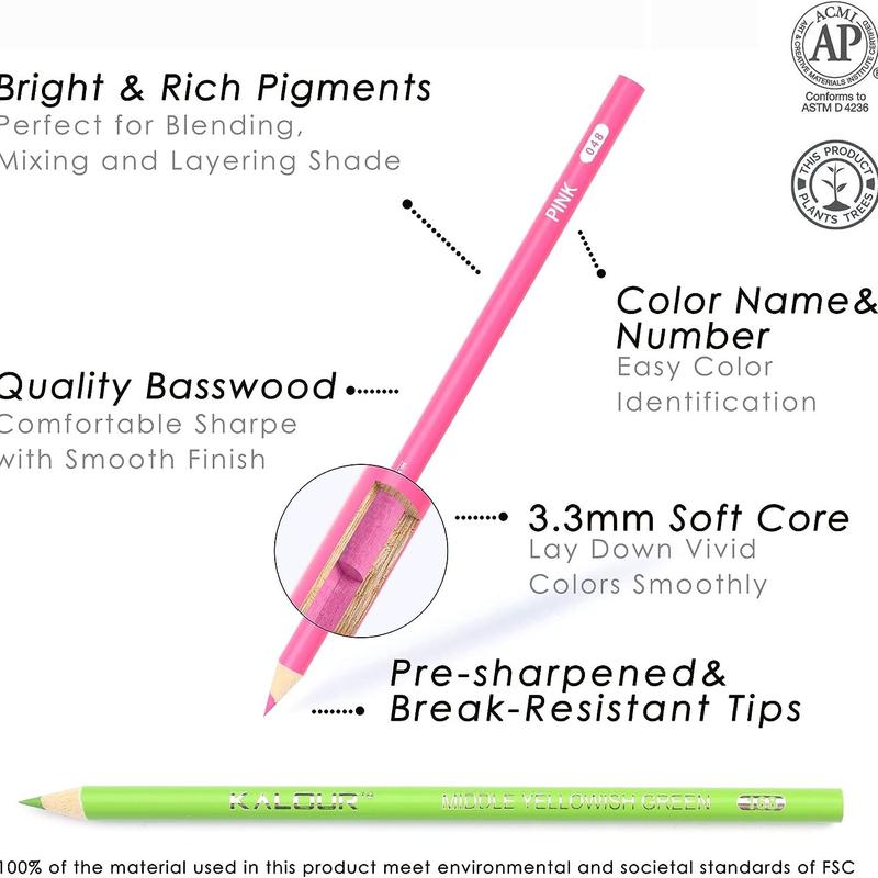 Colored Pencil Set, 180pcs/set Premium Colored Pencils, Wax-based Pencil for Coloring Drawing Sketching Shading Blending, Art Supplies for Adults Artists