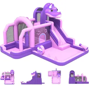 Durable Inflatable Bounce House - Bouncy Castle with Water Slide, Climbing Wall, Ball Pit & Air Blower