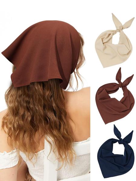 1pc Bohemian Solid Color Triangular Headband, Boho Style Scarf, Photo Prop & Sun Protection Bandanas Head Bandana Hair Scarf
