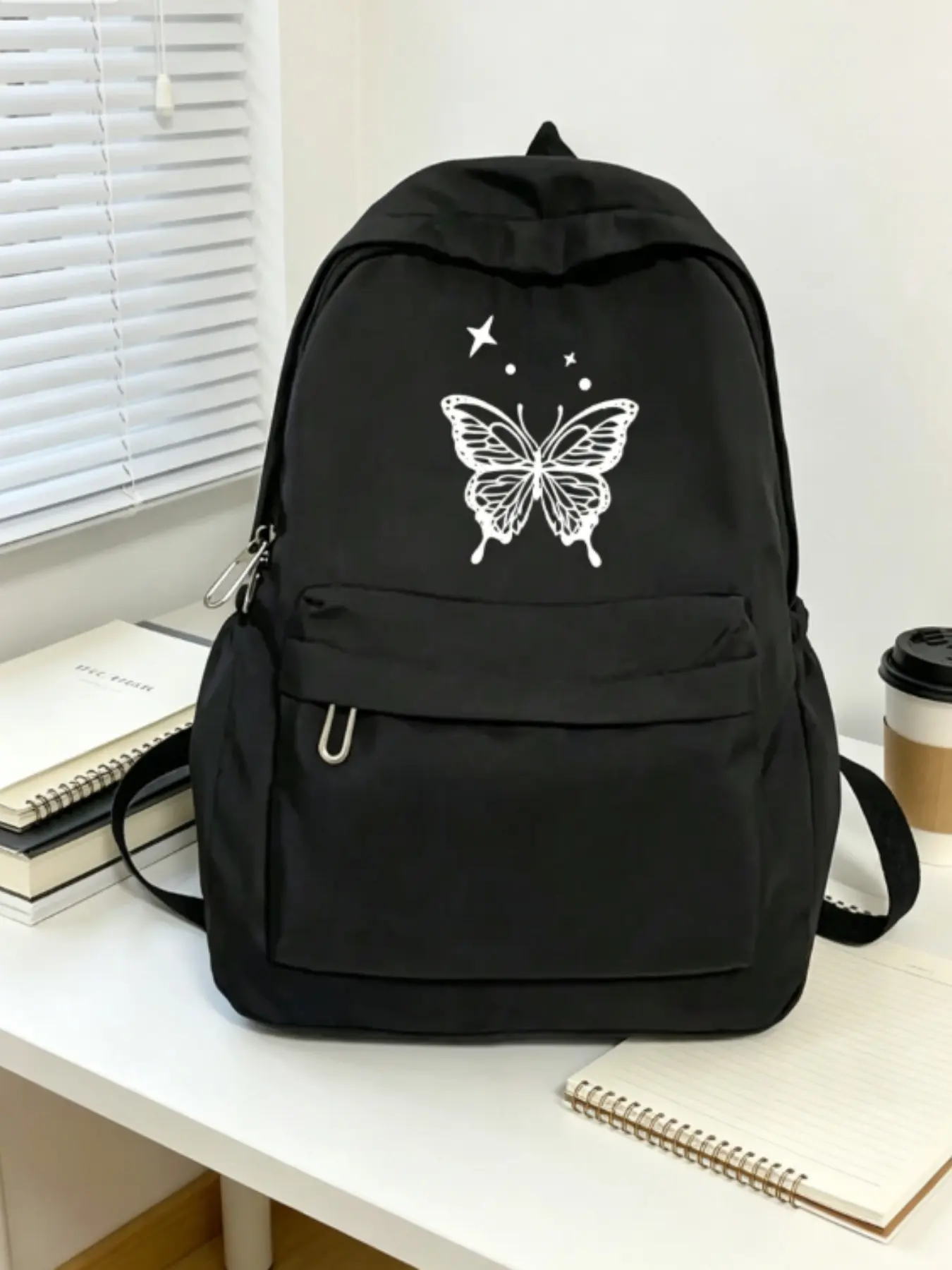 Printed Backpack, Fashionable Casual Sports Shoulder Bag, Butterfly Print Student Backpack, Large Capacity Travel Bag, Daily Use, School, Commute, Backpack For School, Backpack For College