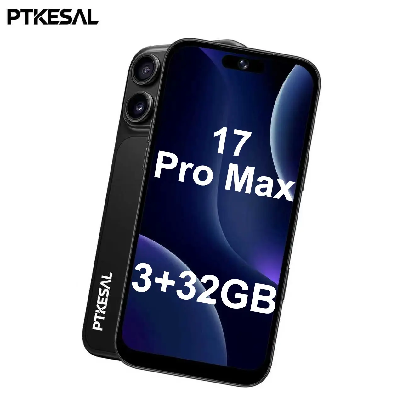 Ptkesal 17 Pro Max Large Screen Smartphone, 3gb RAM + 32GB Storage, 6.75-Inch HD Display, Dual Sim, Side Fingerprint, 5+13mp Cameras, 4100mah Battery, Android 12.0