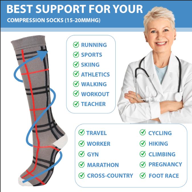 MhzyCaus 6 Pairs Compression Calf Socks for Men and Women Breathable Quick Dry Anti Odor Lightweight Athletic Socks for Running Hiking Gym Yoga Work Travel and Everyday Wear unisex compression sock