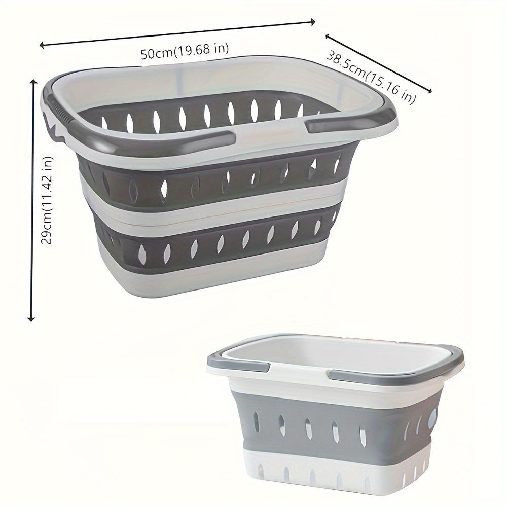 Foldable Laundry Basket with Handle, Durable Plastic, Space-Saving Rectangle Design for Bedroom and Bathroom, Easy to Clean Storage Solution, Collapsible Laundry Hamper